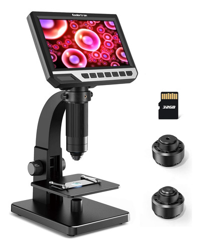 Koolertron Microscopio Digital Lcd De 7 Pulgadas Doble Lente