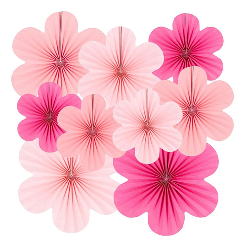 Set De Flores En Forma De Abanico De Papel Para Decoración
