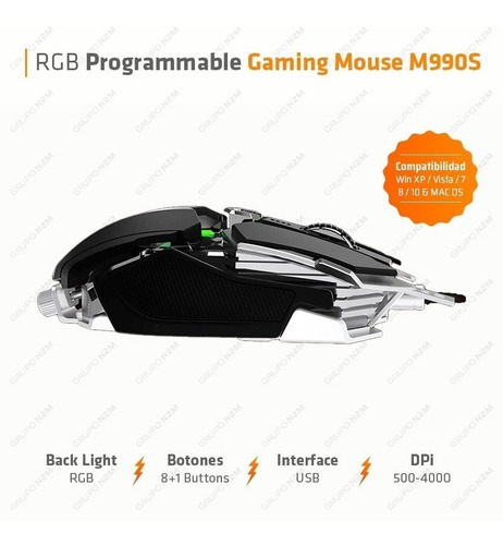Imagen 2 de 10 de Mouse Gamer Programable Rgb Gaming B Meetion M990s Premium
