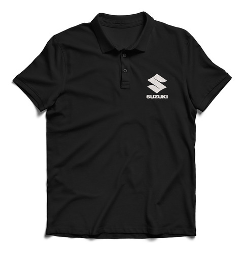 Remera Polo Chomba Hombre Caballero Bordada Logo Suzuki 