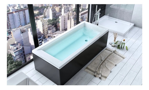 Bañera empotrada Bagnara Moderna de 1700mm x 800mm x 420mm color blanca