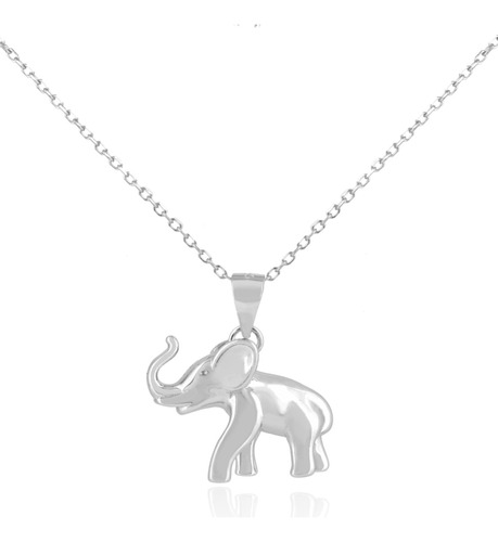 Collar De Elefante Grande Plata .925 Para Mujer