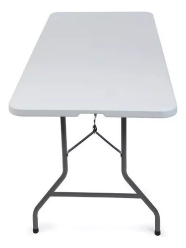 Mesa Plegable De Plástico Portátil 240cm Tipo Portafolio Color Blanco