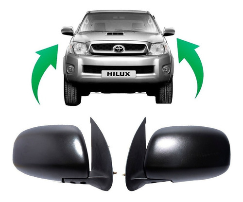 Par Espejo Para Toyota Hilux 2005 2011 Manual Negro