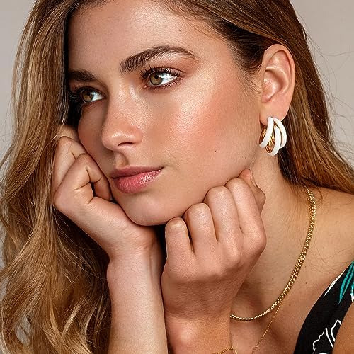 Pendientes De Aro De Oro Para Mujer, Pendientes De Aro Tripl