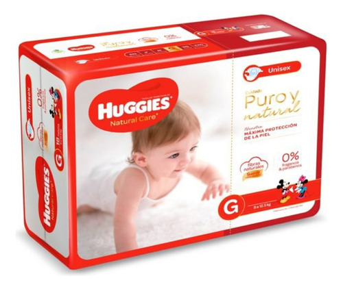 Huggies Pañales Natural Care Xtra Care G 18 Unidades