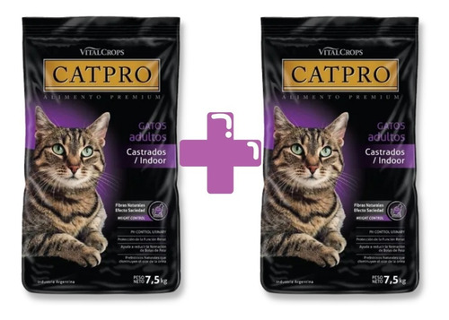 Alimento Catpro Gato Castrado Indoor 7.50 Kg X 2 Unidades