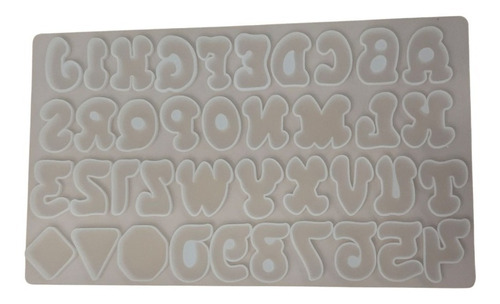 Molde Silicona Letras 2cm Redondeadas 
