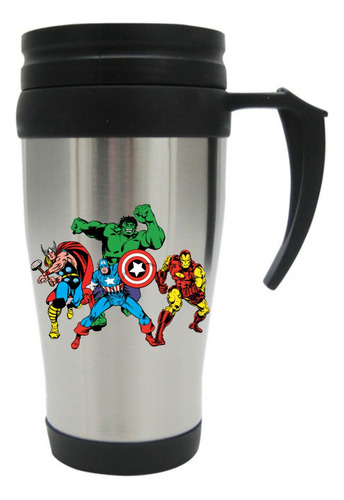 Vaso Viajero Metalico Avengers Retro Vengadores Mugs Vintage