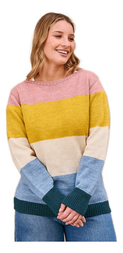 Sweater Dama Tejido Rayado Combinados De Colores Art  270