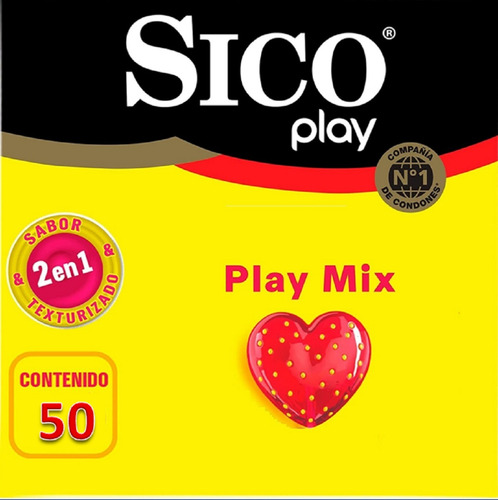 Vitrolero 50 Condones Sico Texturizados + Sabor Fresa