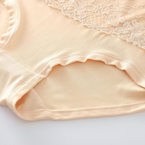 Bragas Sexy De Algodón Con Encaje De Cintura Alta, 4 Piezas