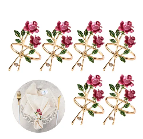 comprar Servilleteros De Flores 6 Servilleteros De Aleación Elegante