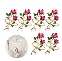 Comprar Servilleteros De Flores 6 Servilleteros De Aleación Elegante