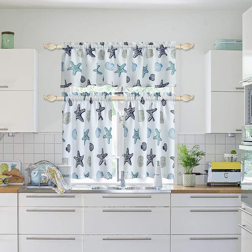 Oremila Cortinas De Nivel Para Ventanas De Cocina, 1 Par De