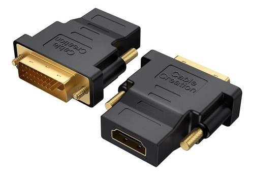 Cablecreation Adaptador Dvi A Hdmi, 2-pack Dvi Macho A Hdmi