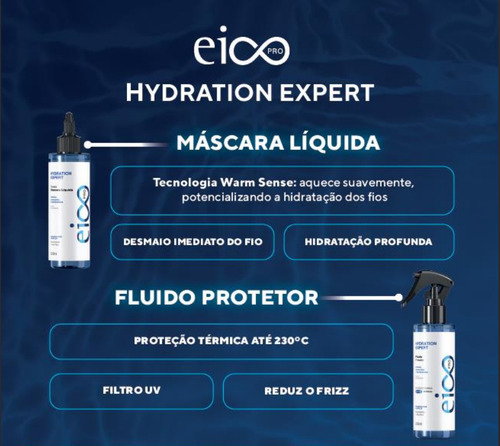 Eico Hydration Expert Eico Pro Shampoo E Condicionador Maciez Reparação Total E Brilho Dia A Dia Kit En Frasco De 600ml De 600g