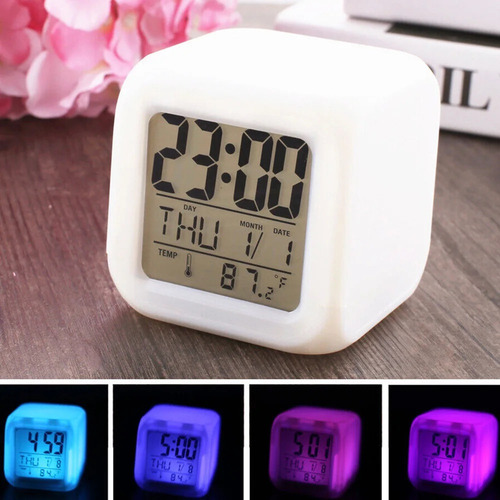 Reloj Cubo Led Despertador Digital Termómetro