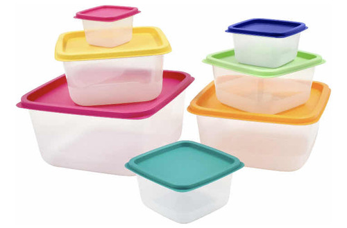 Set 7 Contenedores De Alimentos Mainstays En Plastico Cocina
