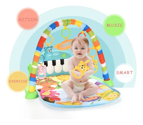 Gimnasio Piano Manta Con Sonajeros Para Bebe Luz Sonido