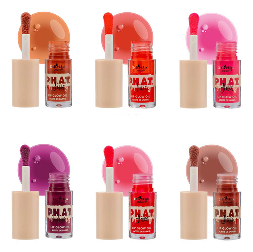 Lip Oil Gloss Phat N Juicy Italia Deluxe Originales 6 Piezas