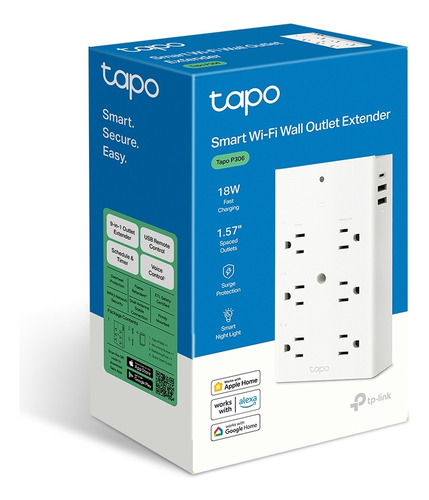 Extensor De Enchufe Inteligente Tp-link Tapo P306 Con Luz
