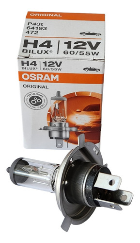 Bombillo Osram H4 Bilux Original 12v 60/55 W Altas Bajas 