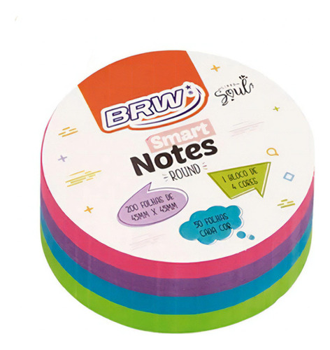 Bloco De Anotações 45x45mm Colori Smart Notes 200 Folhas