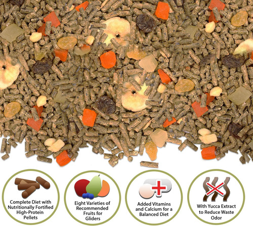 Alimento Proteinas Pellets Fruta Planeadores De Azucar