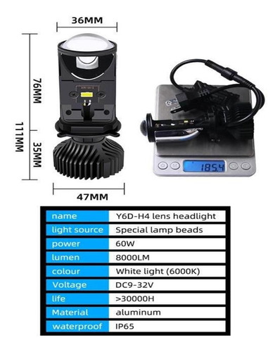 B H4 Proyector Led Mini Lente Rhd Lhd 6000k Luz Automóvil