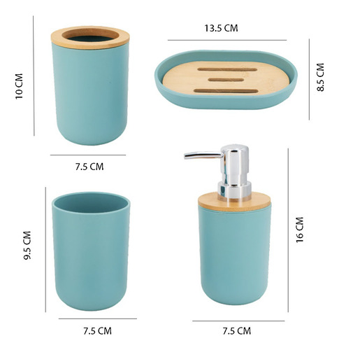 Juego De Accesorios De Baño Kit 4pz Dispensadores Vasos