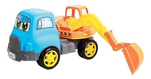 Excavadora de juguete Trolley Maral Box para niños, color azul/naranja