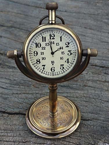 Reloj De Escritorio Antiguo Grabado - Reloj De Mesa - Reloj