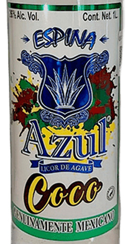 Pack De 12 Licor De Agave Espina Azul Coco 1 L