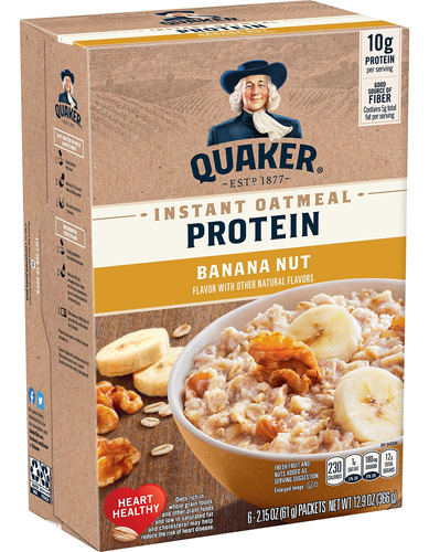 Quaker, Avena Instantnea De Protena, Nuez De Pltano, 6 Unida