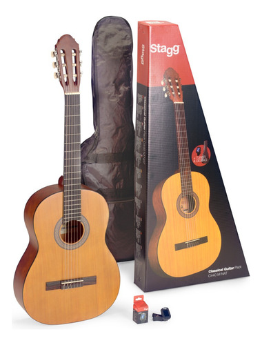  Guitarra Clasica Criolla Stagg + Funda + Afinador Clip