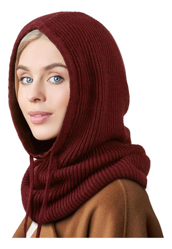 5 Piezas Africano Turbante Para Mujer Gorro De Nudo Pre 1 Sombrero De Punto: Borgoña Talla Única