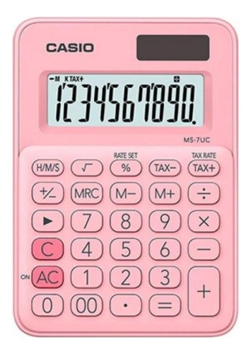 Calculadora De Mesa Casio Mini 10 Digitos, Rosa