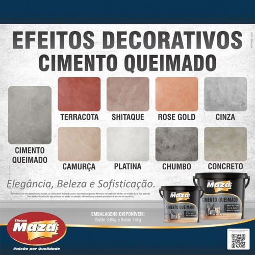 Massa Efeito Cimento Queimado Cores 5,6kg Cor Concreto