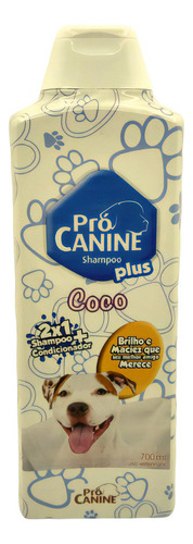 Shampoo Condicionador Procanine 700ml 2x1 Cães Pet Cachorro Fragrância Coco