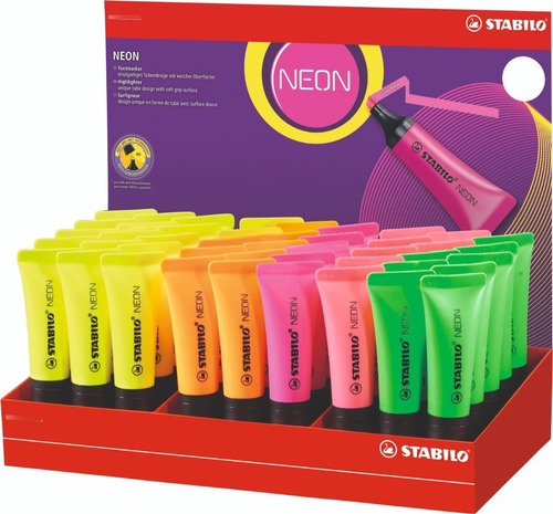 Resaltador Neon Stabilo X 4 Colores