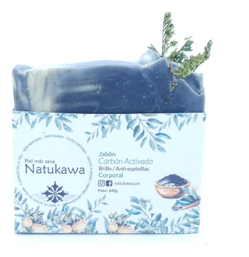 Jabón Corporal Carbón Activado Organico Natural - Natukawa