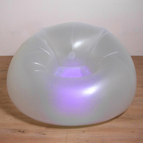 Imagen 3 de 4 de Puff Inflable Con Luces Led Y Control Remoto