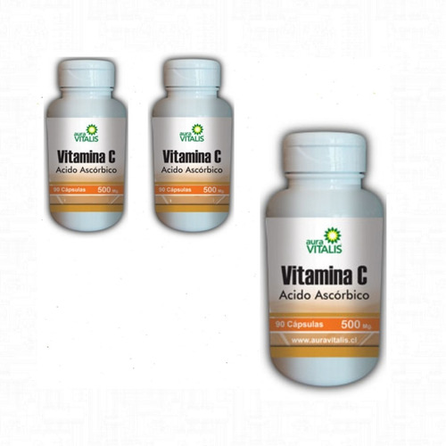 Vitamina C 3 Frascos 90 Capsulas C/u A.v
