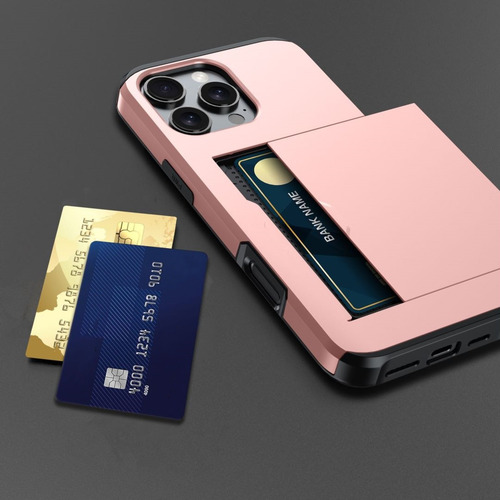 Funda Protectora A Prueba De Golpes Con Tarjetero Para Iphon