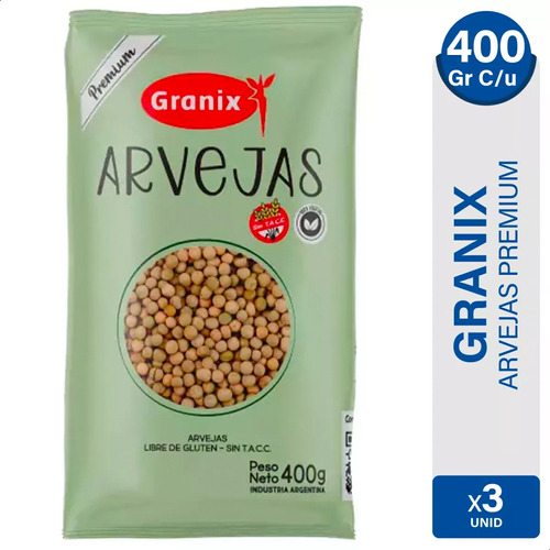 Arvejas Premium Granix Sin Tacc Legumbres - Pack X3 Unidades