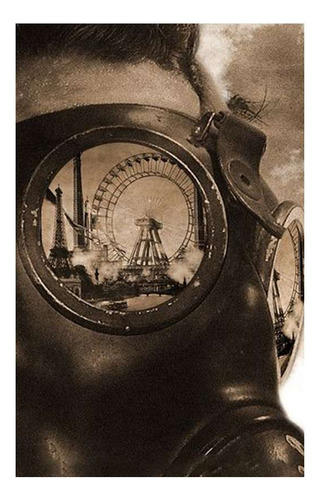 Vinilo 80x120cm Gas Mascara Vintage Steamp Punk Nuclear
