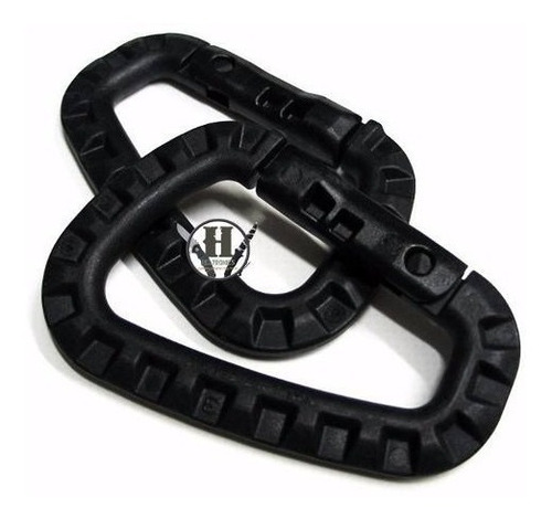 Imagen 1 de 2 de Gancho Mosqueton Negro Tactico Ideal Molle Pvc Alto Impact
