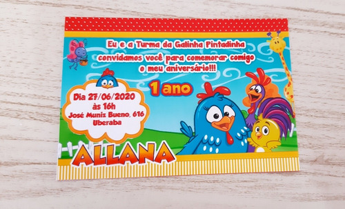 Imagem 4 de 5 de 40 Convites Galinha Pintadinha