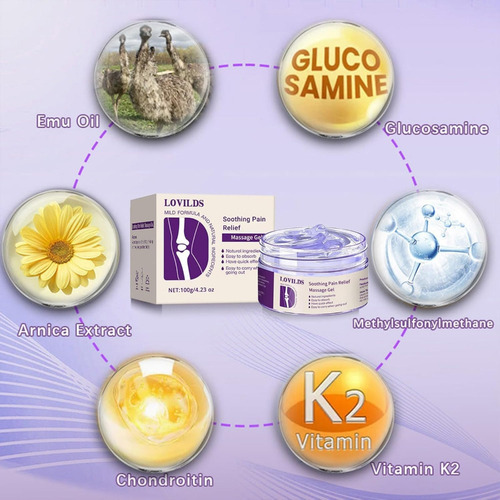 Z Gel De Masaje Lovilds Para Aliviar El Dolor Con Aceite De